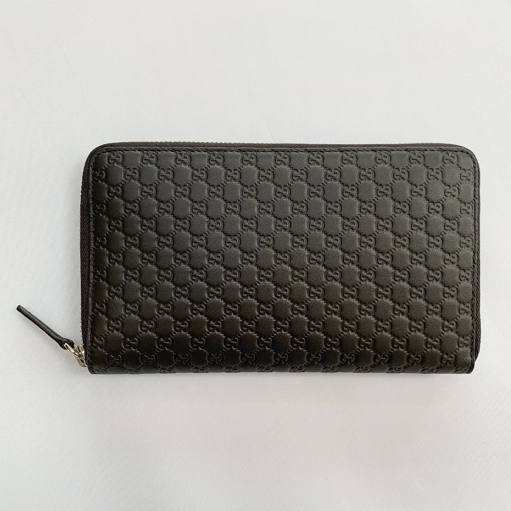 Gucci Microguccissima Zip Around Long Wallet Brown new with dustbag